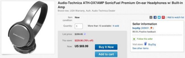 Fotografía - [Alerta Trato] Upgrade Your Ears To Audio Technica ATH-OX7AMP SonicFuel Auriculares Incorporados Amp Por $ 70 en eBay